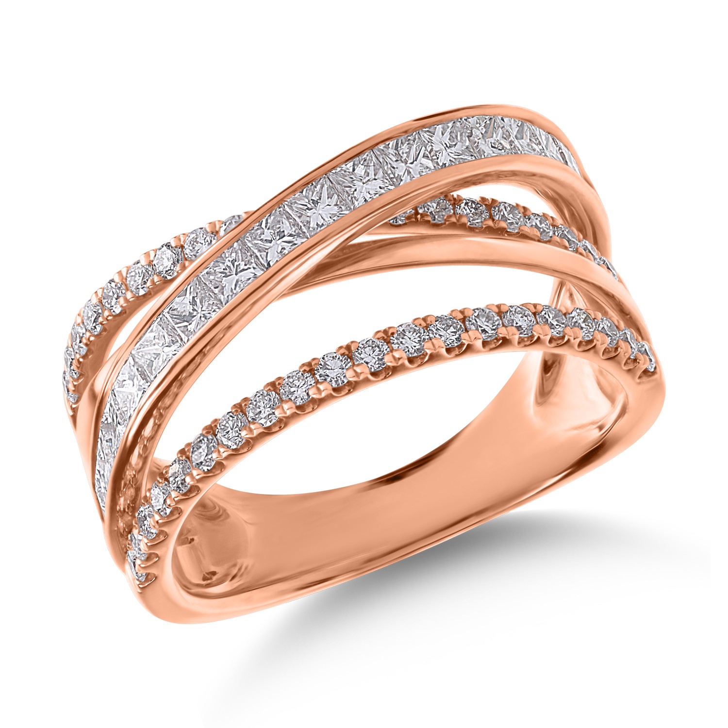 Inel din aur roz cu diamante de 1.23ct