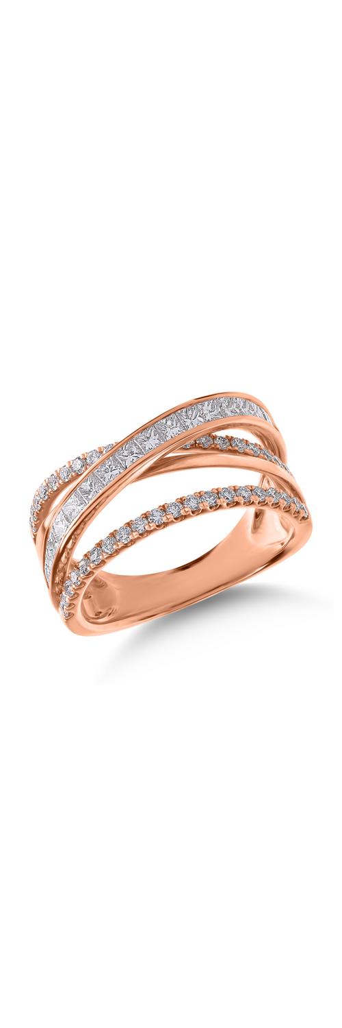 Inel din aur roz cu diamante de 1.23ct