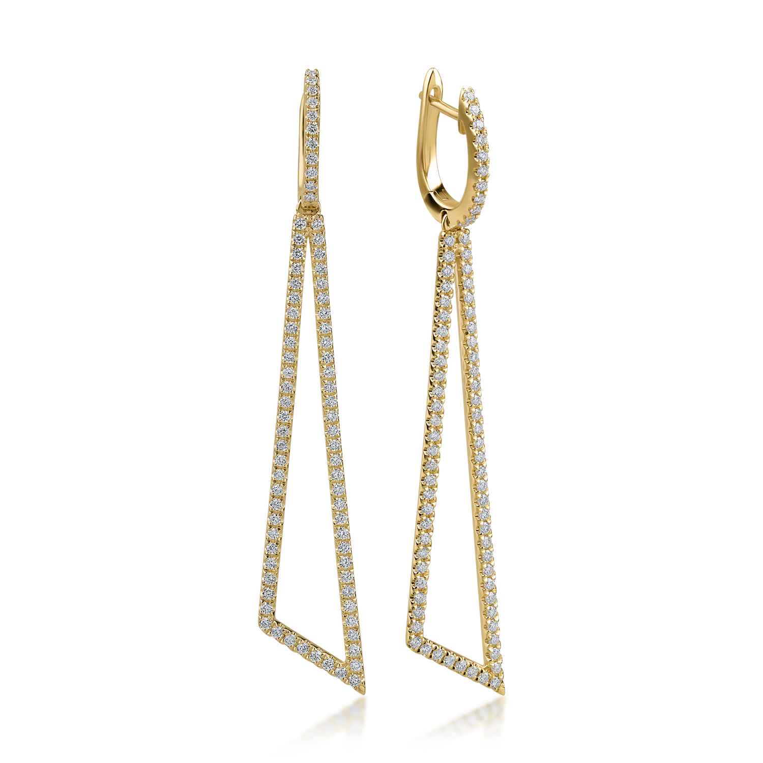 Yellow gold earrings with 0.92ct diamonds