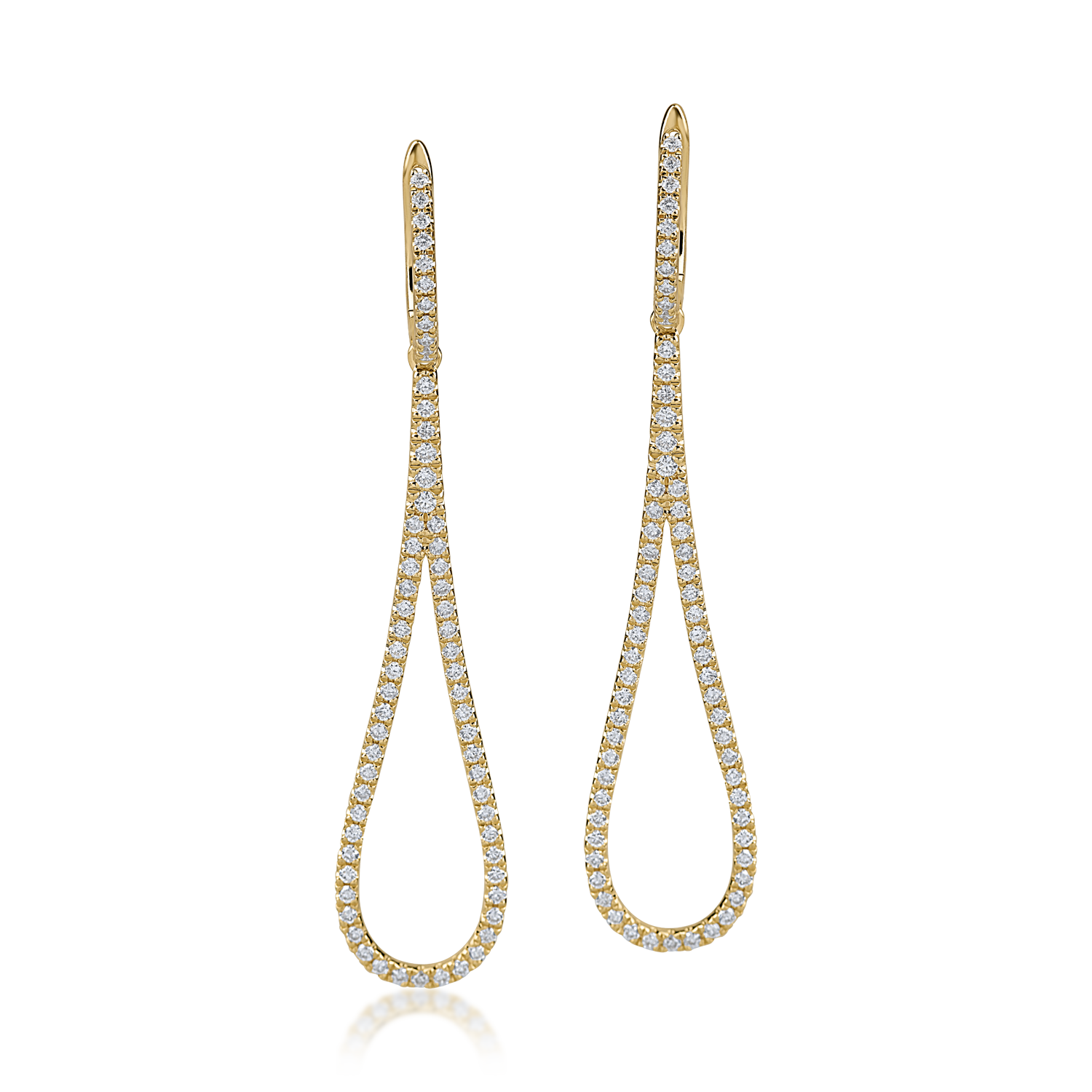 Yellow gold earrings with 0.91ct diamonds