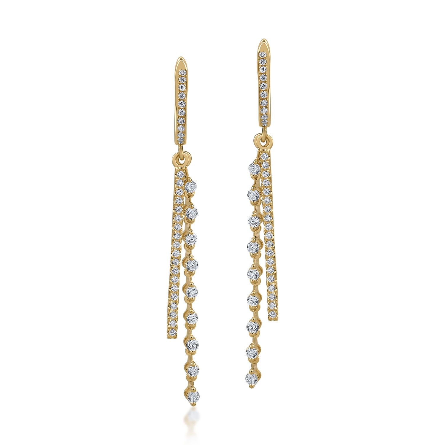 Yellow gold earrings with 0.93ct diamonds