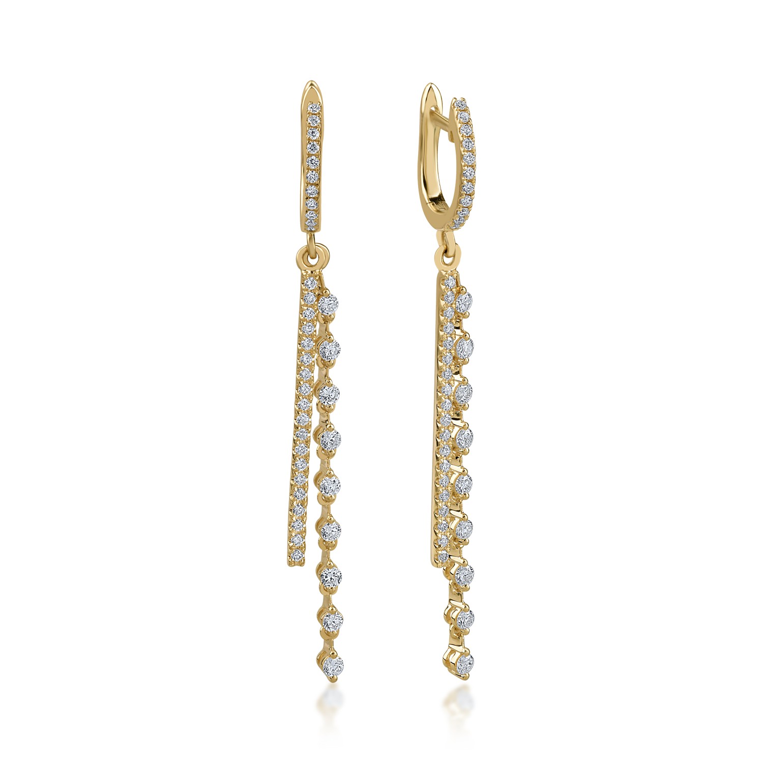 Yellow gold earrings with 0.93ct diamonds