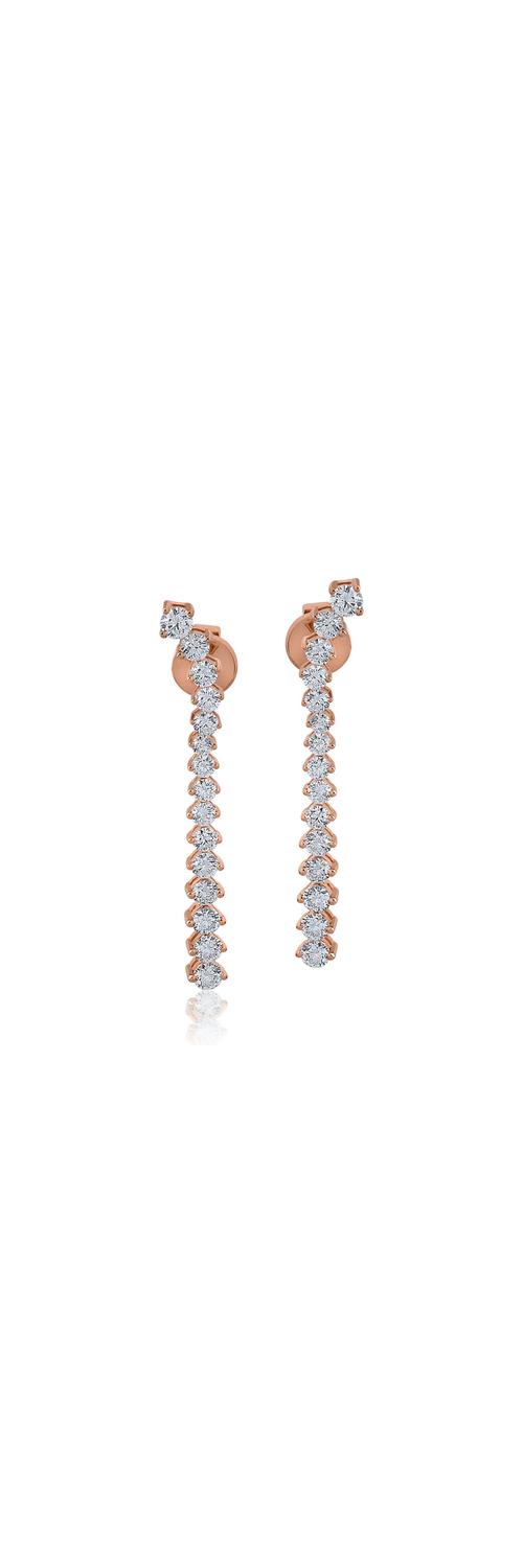 Rose gold earrings with 1.93ct diamonds