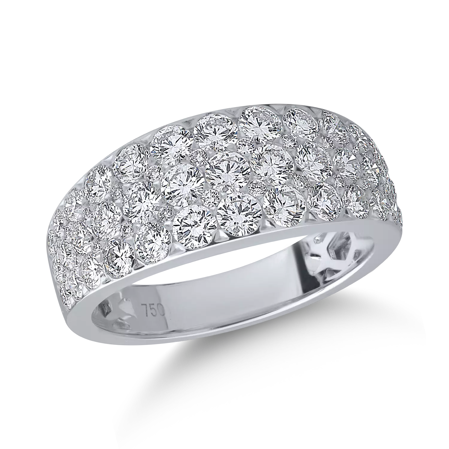 Mirosetting fehér arany gyűrű 1.8ct gyémántokkal