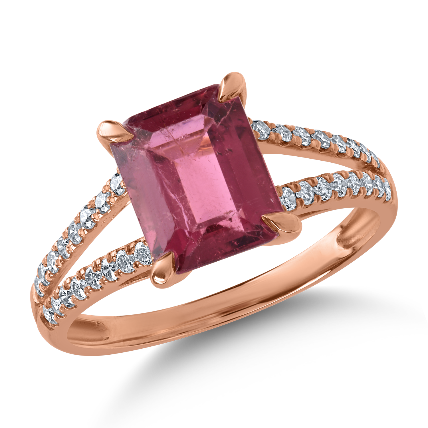Inel din aur roz cu rubelit de 2.23ct si diamante de 0.27ct TEILOR poza noua reduceri 2022