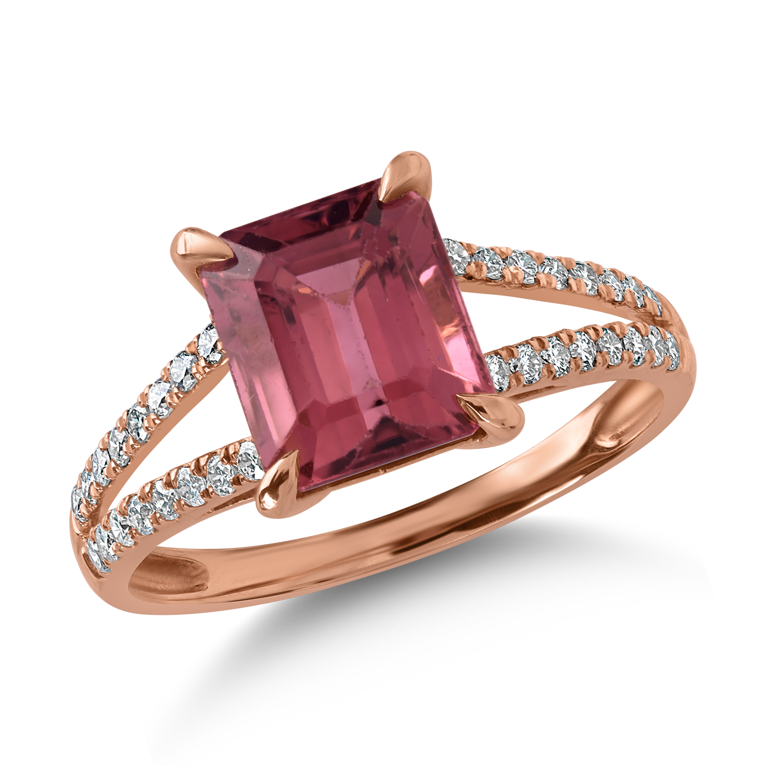 Inel din aur roz cu rubelit de 2.81ct si diamante de 0.27ct TEILOR poza noua reduceri 2022