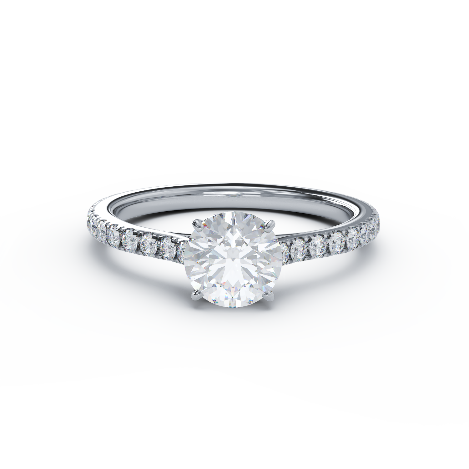 Fehérarany eljegyzési gyűrű 1.02ct gyémánttal és 0.54ct gyémánttal