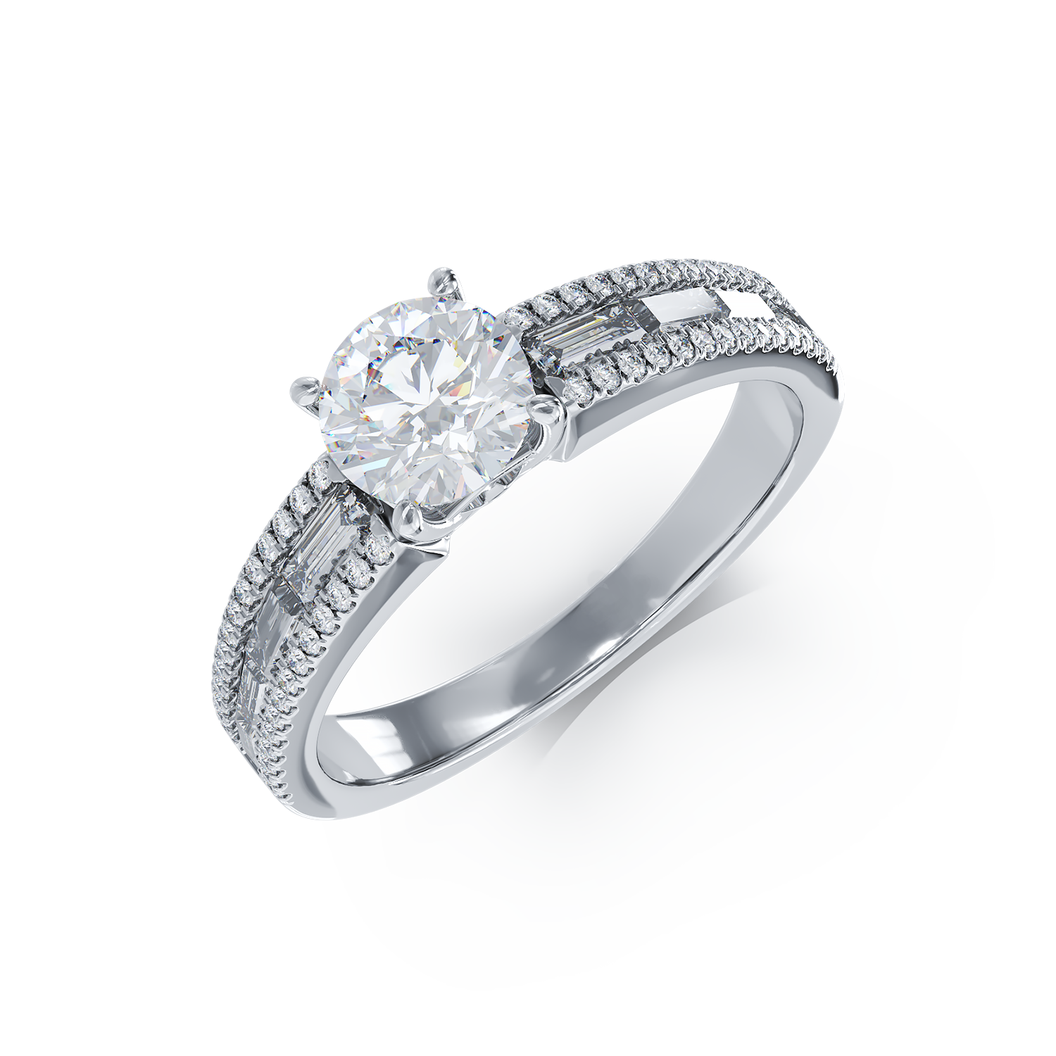 Fehérarany eljegyzési gyűrű 1.38ct gyémántokkal