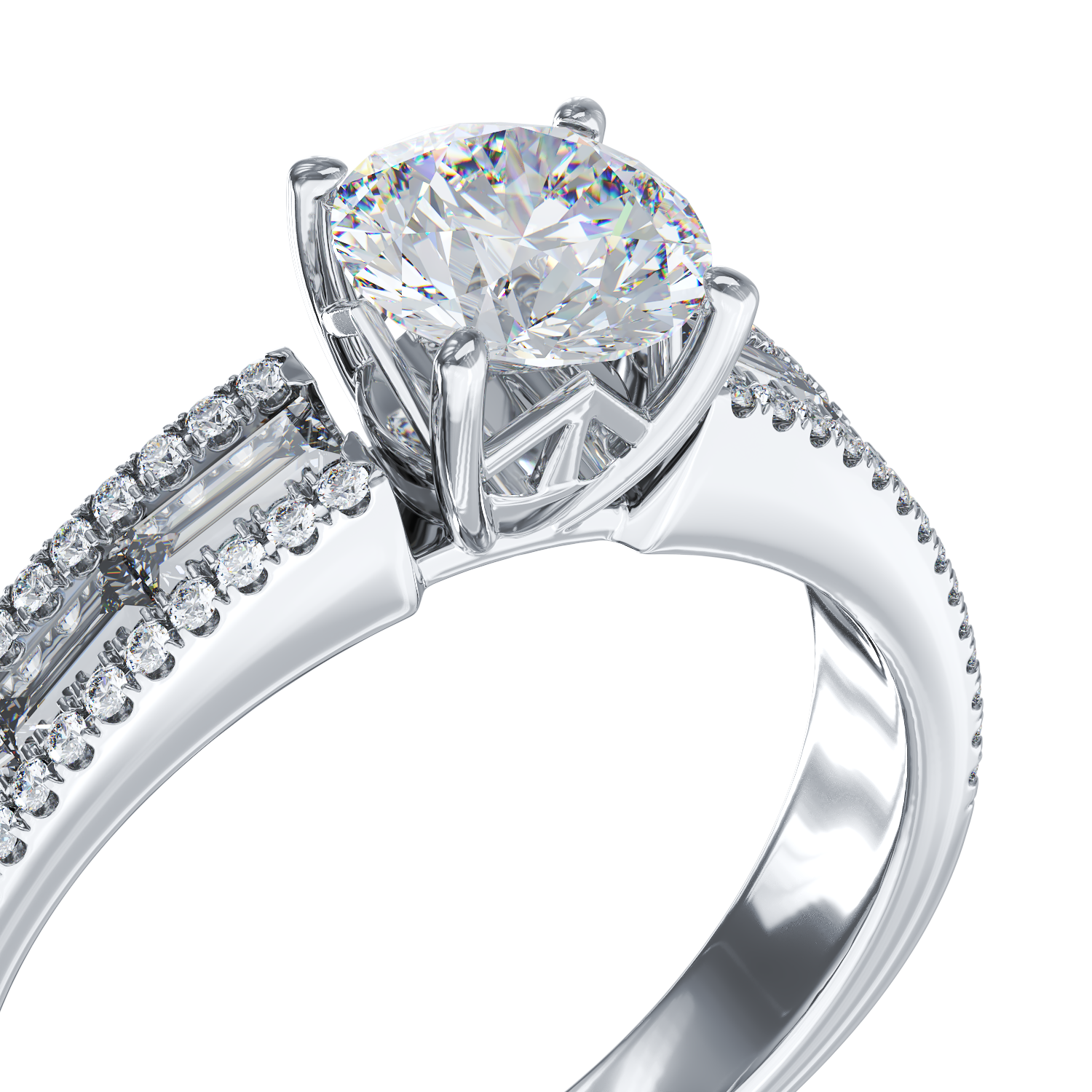 Inel de logodna din aur alb cu diamante de 1.38ct
