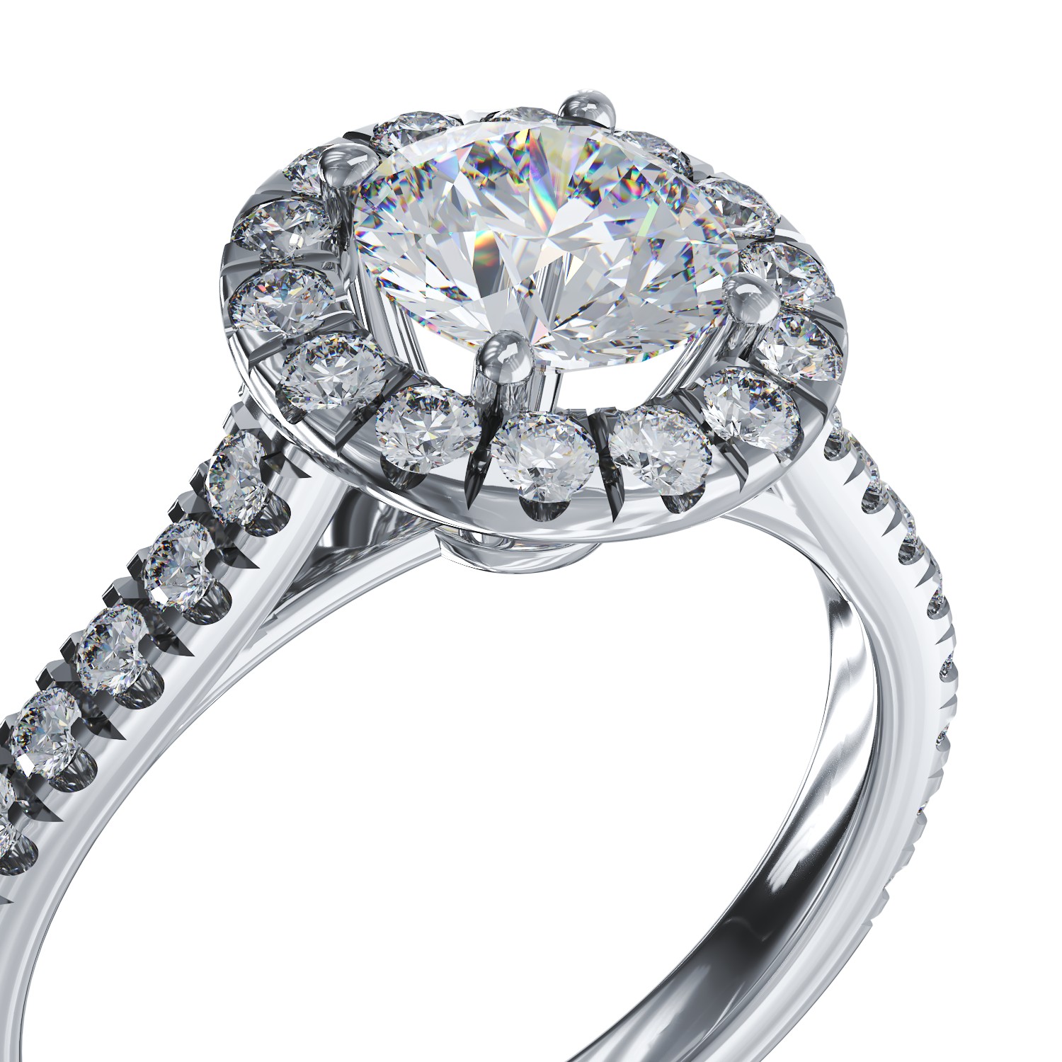 Fehérarany eljegyzési gyűrű 0.9ct gyémánttal és 0.75ct gyémánttal