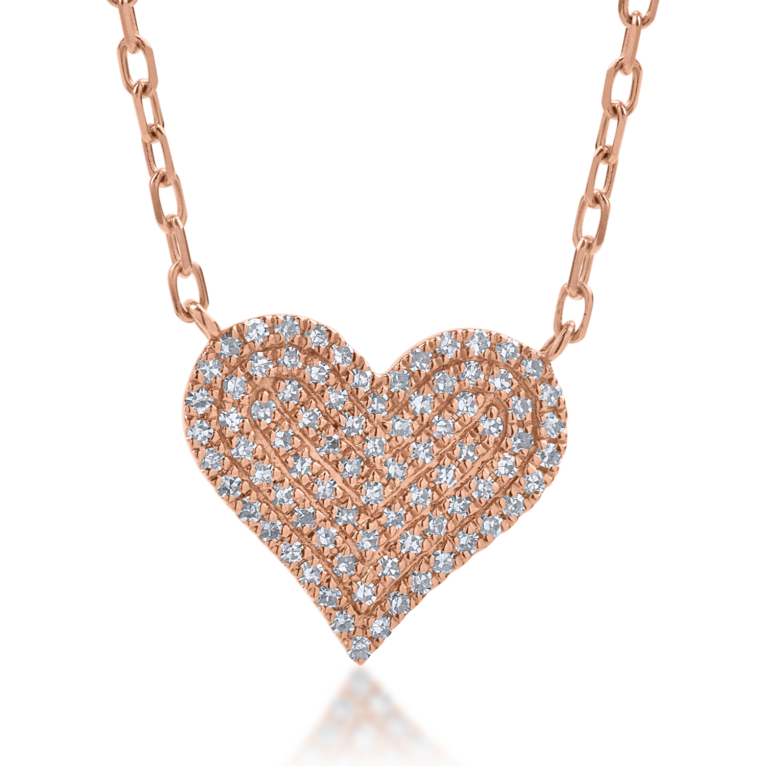 Rose gold pendant necklace with 0.15ct diamonds