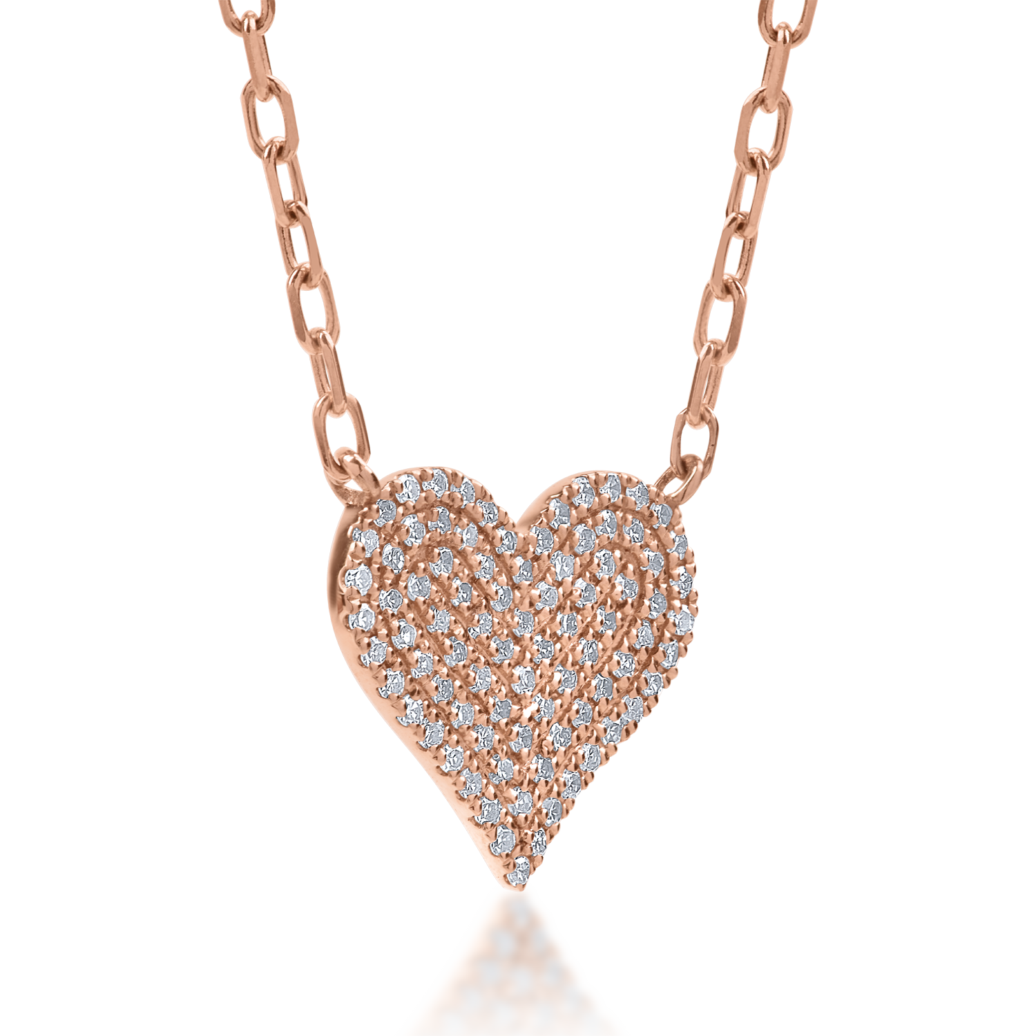 Rose gold pendant necklace with 0.15ct diamonds