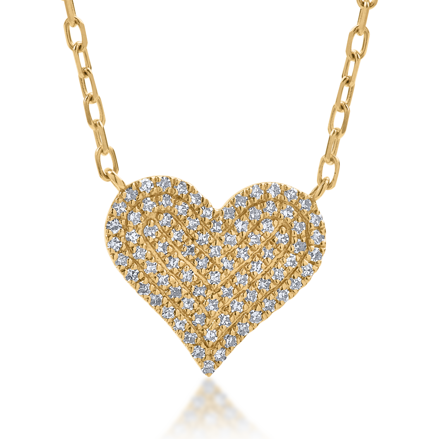 Yellow gold pendant necklace with 0.15ct diamonds