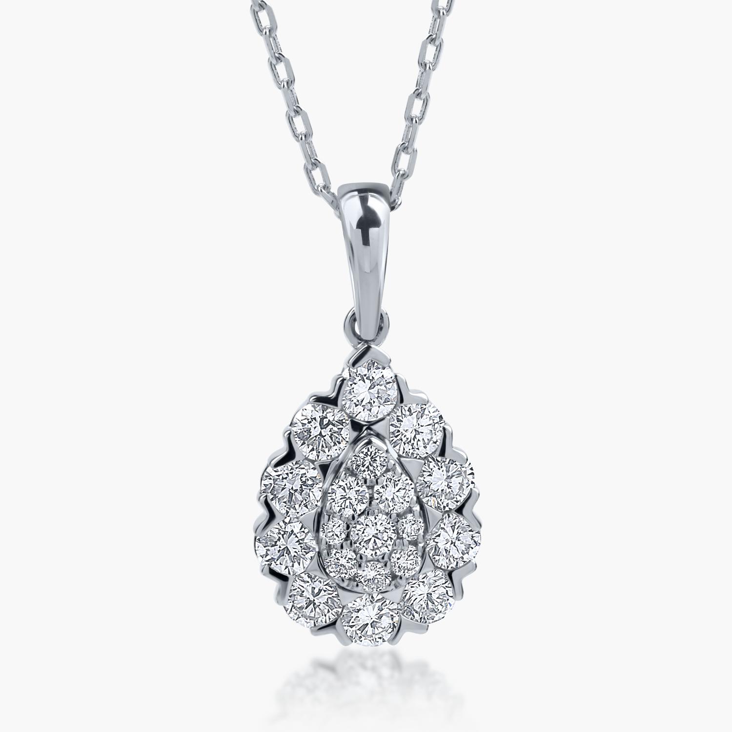 White gold pendant necklace with 0.8ct diamonds