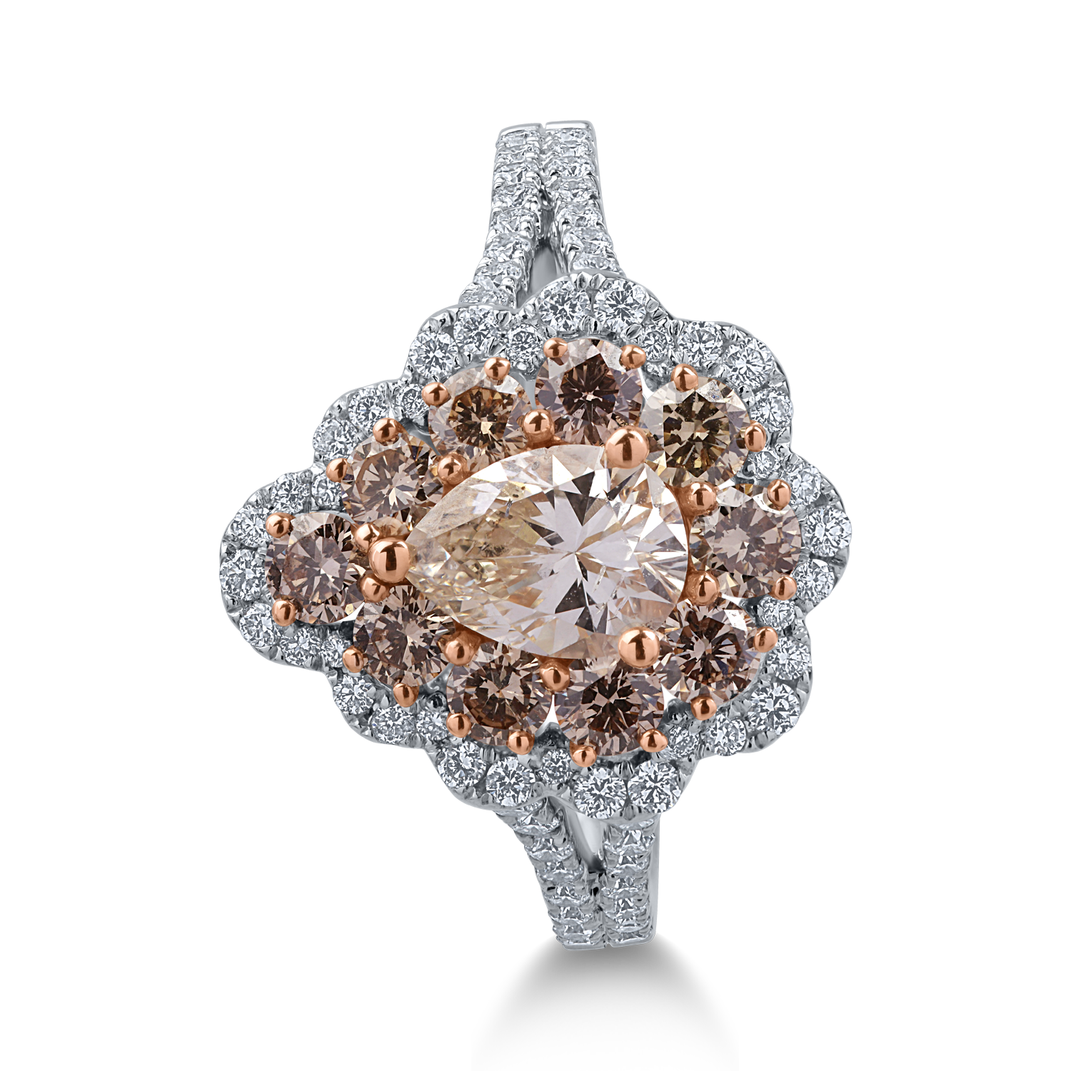 White-rose gold ring with 1.77ct diamonds