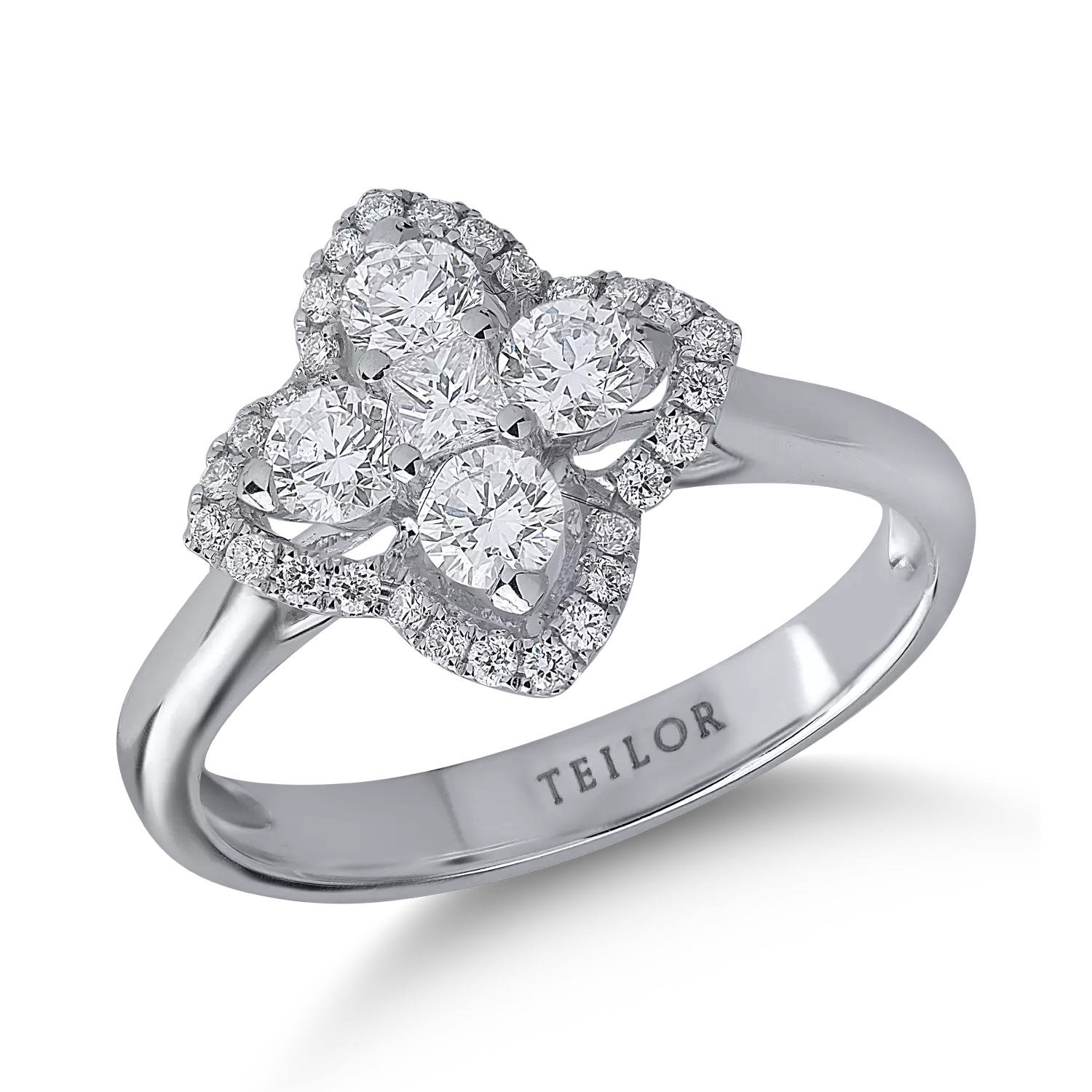 Fehérarany gyűrű 0.66ct gyémántokkal