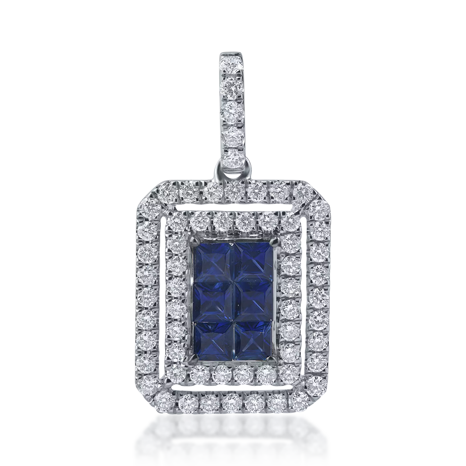White gold pendant with 0.64ct sapphires and 0.54ct diamonds