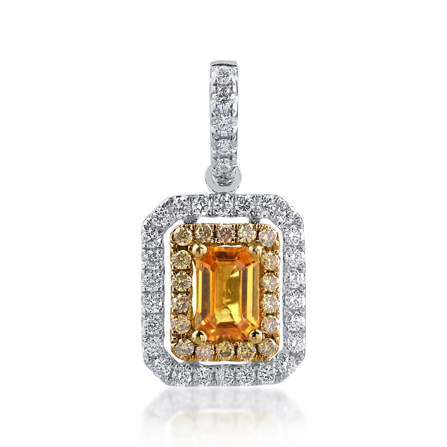 White-yellow gold pendant with 0.63ct yellow sapphire and 0.46ct diamonds