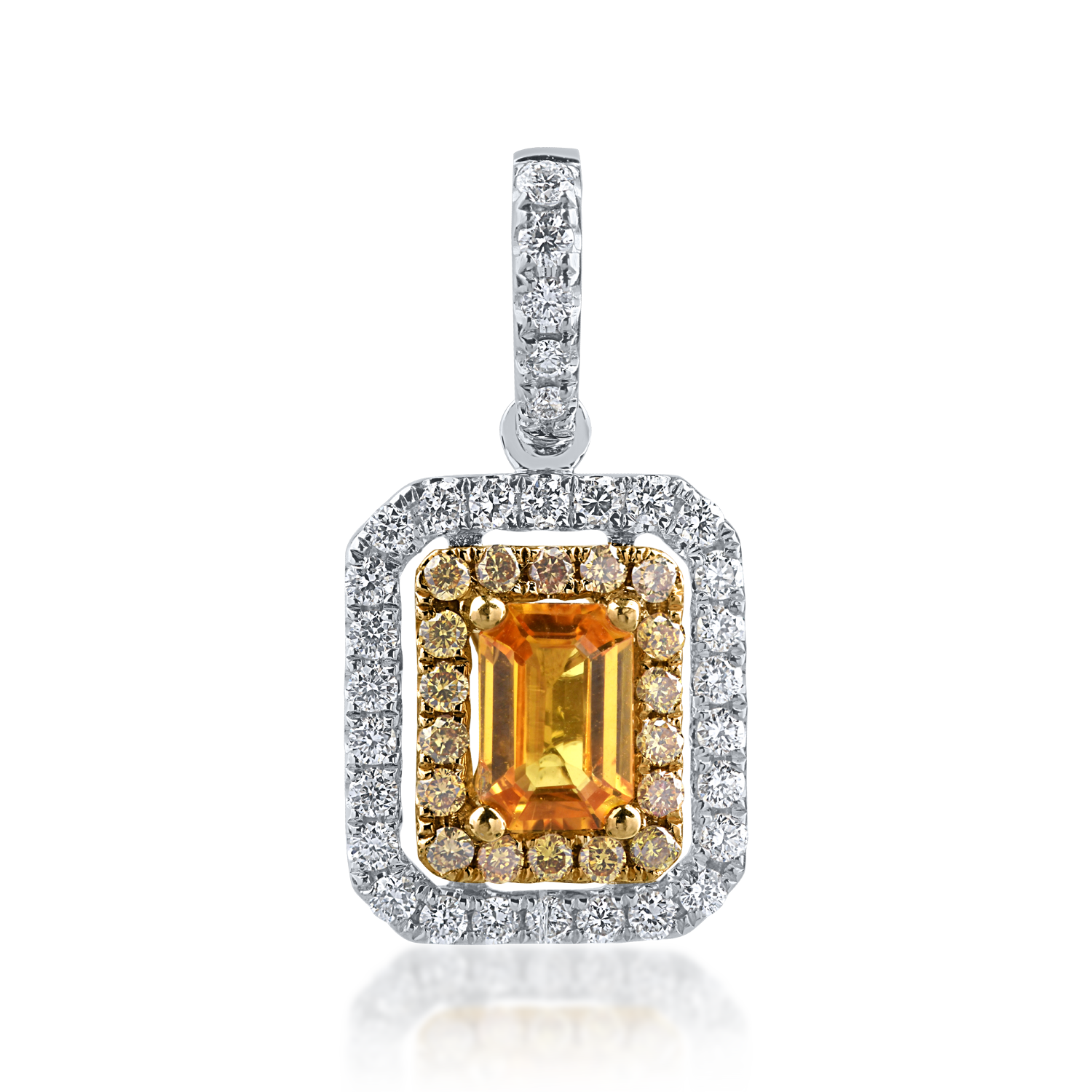 White-yellow gold pendant with 0.63ct yellow sapphire and 0.46ct diamonds