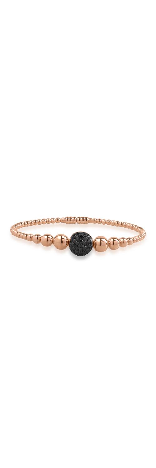 Rose-black gold bracelet with 0.84ct black diamonds