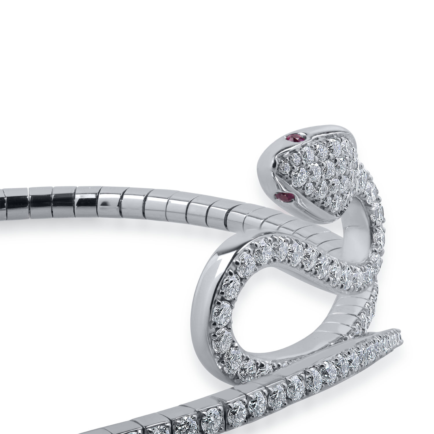 White gold bracelet with 3.94ct diamonds and 0.03ct rubies