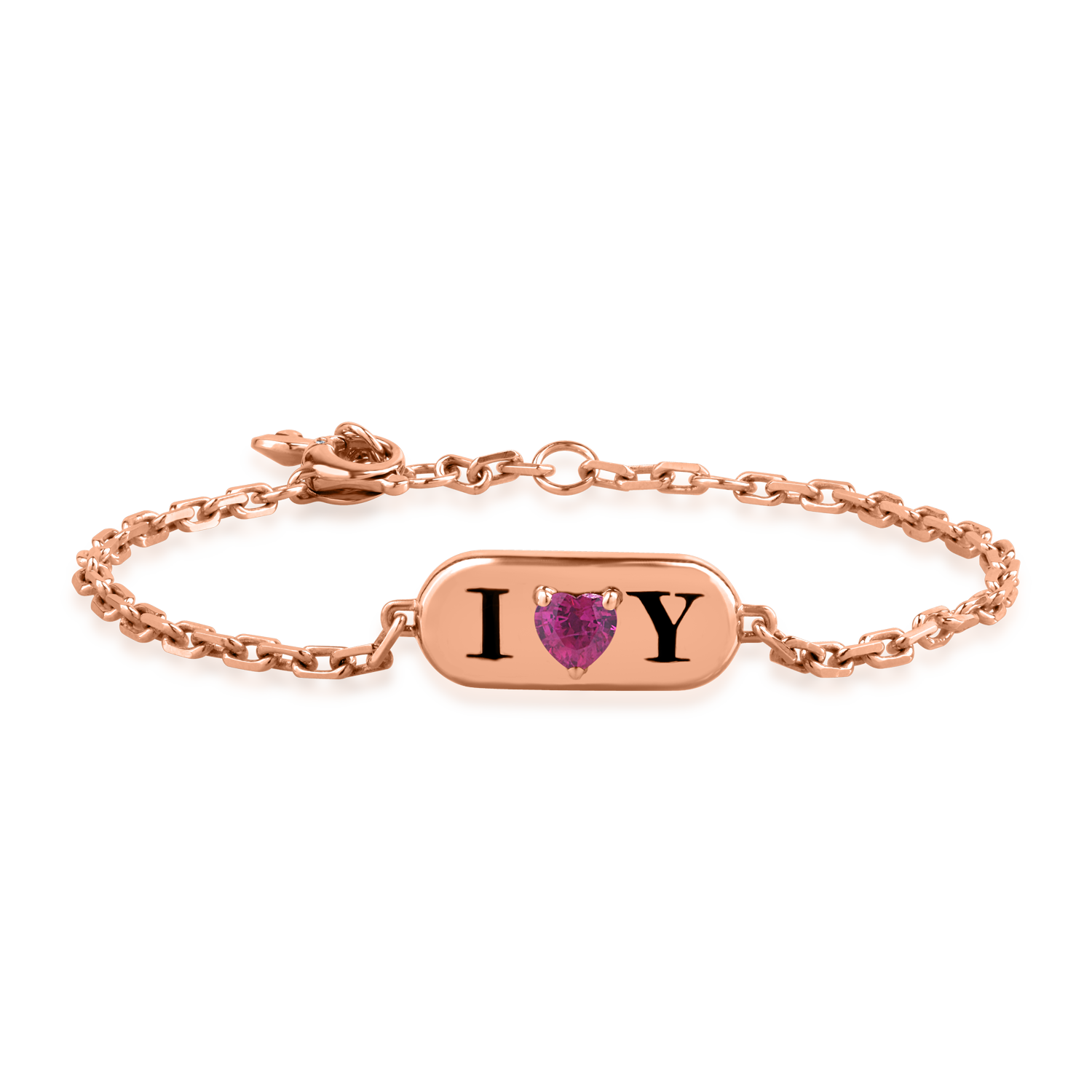 Rose gold bracelet with 0.49ct ruby