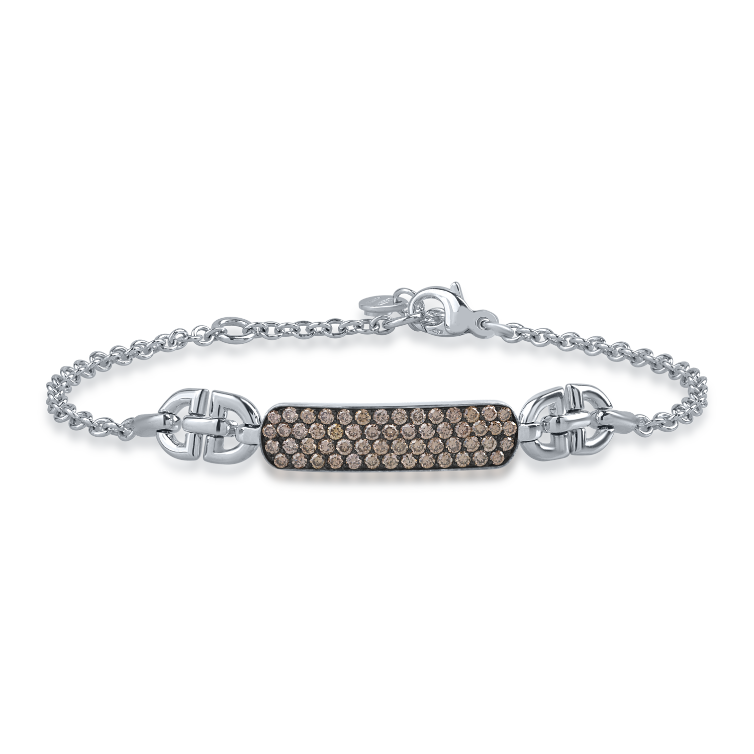 White gold bracelet with 0.87ct brown diamonds
