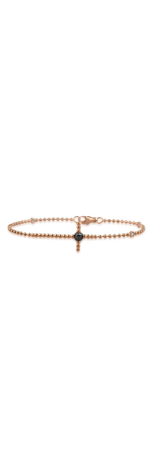 Rose gold bracelet with 0.28ct black diamond and 0.15ct clear diamonds