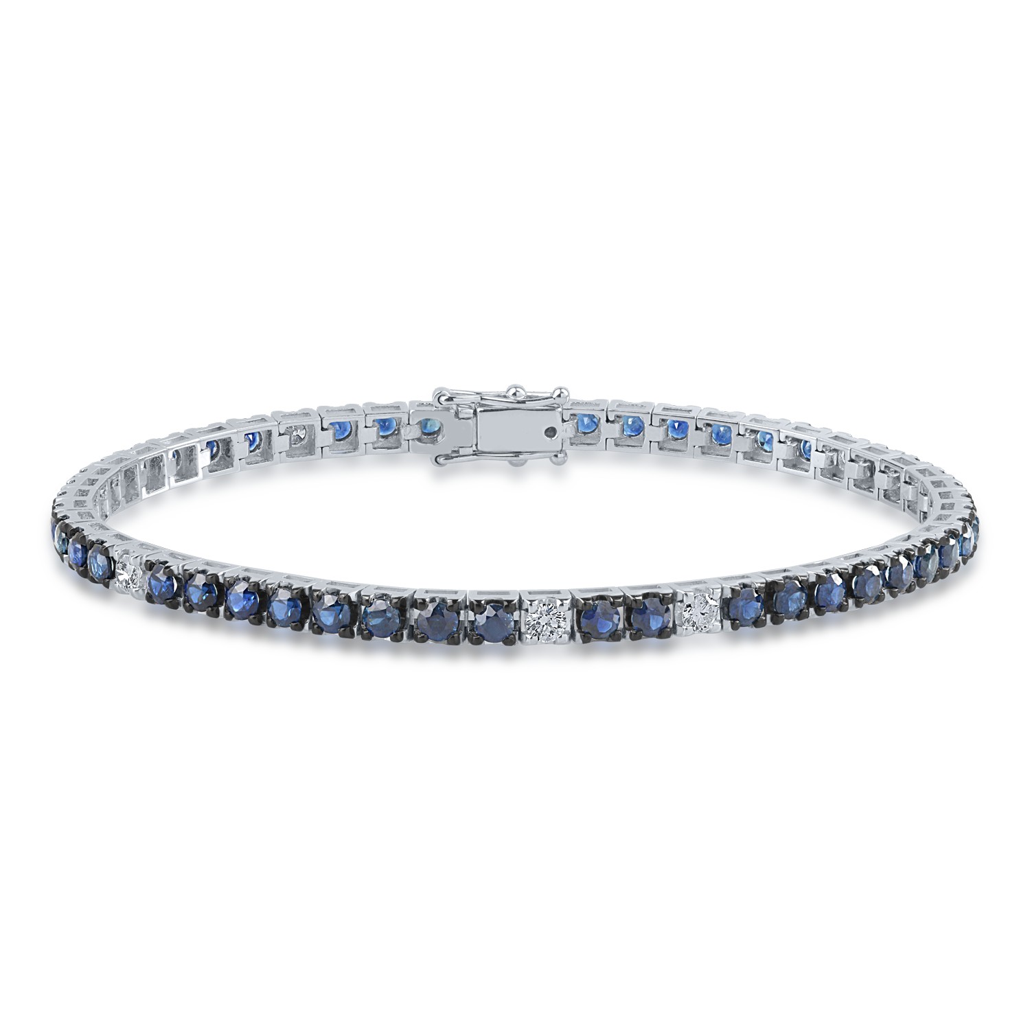 White gold tennis bracelet with 4.2ct sapphires and 0.35ct diamonds