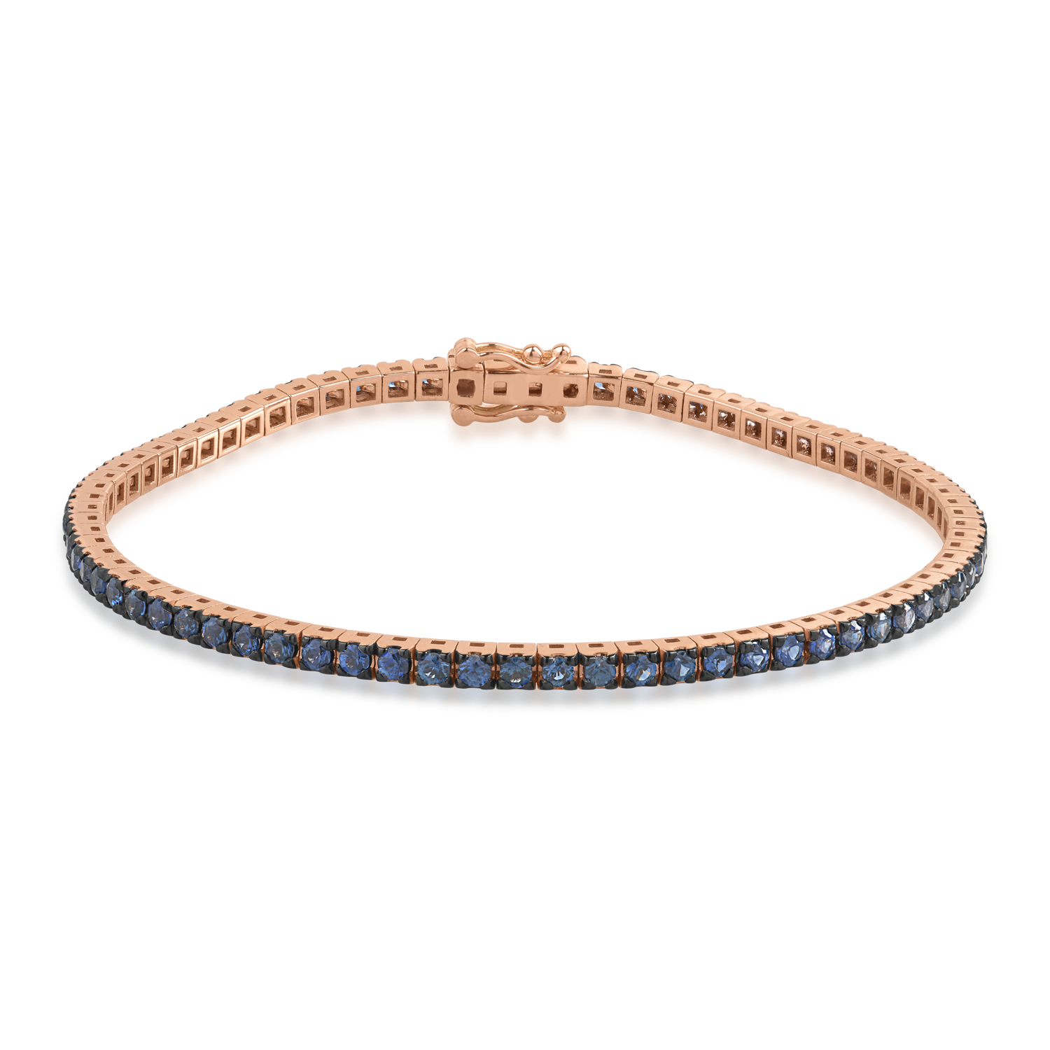 Rose gold tennis bracelet with 2.85ct sapphires