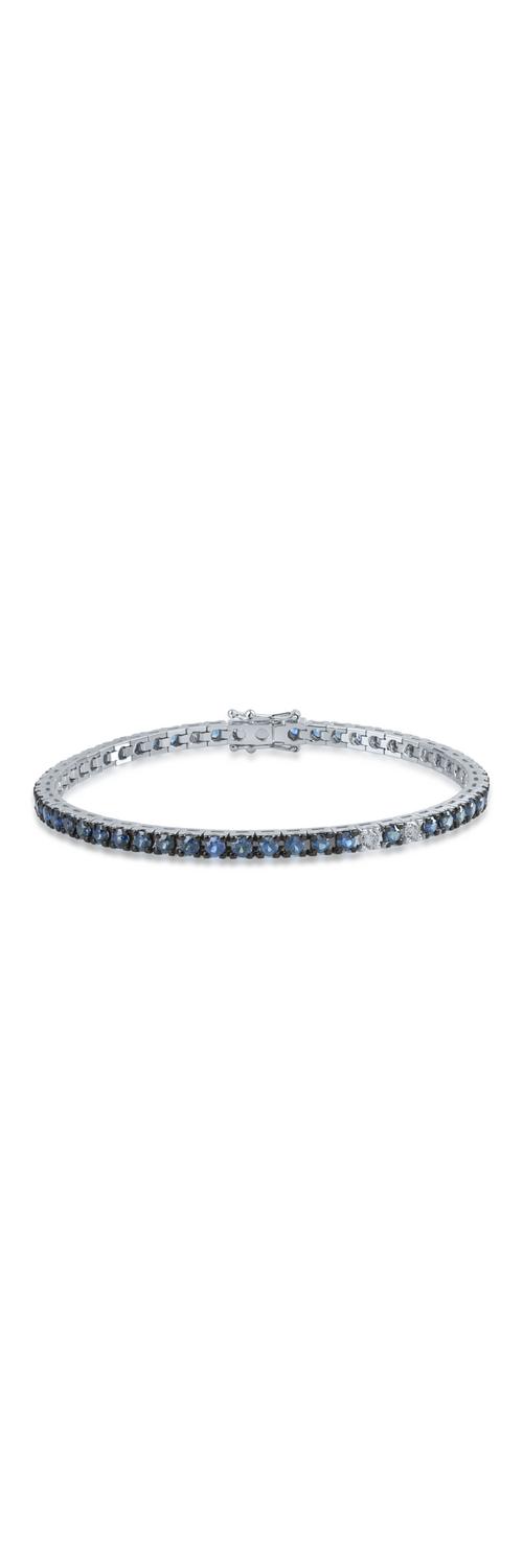 White gold tennis bracelet with 3.9ct sapphires and 0.3ct diamonds