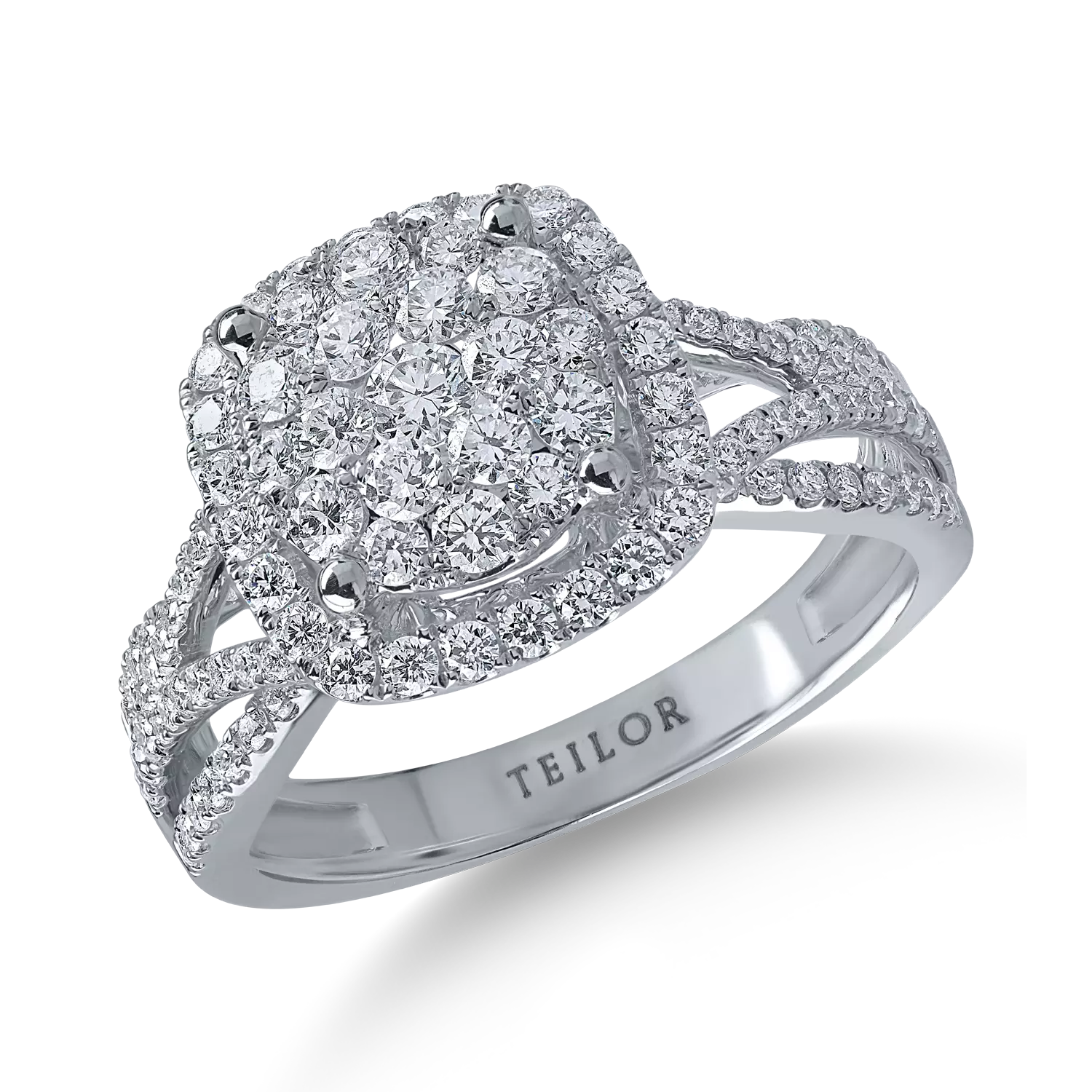 Fehérarany gyűrű 1.03ct gyémántokkal