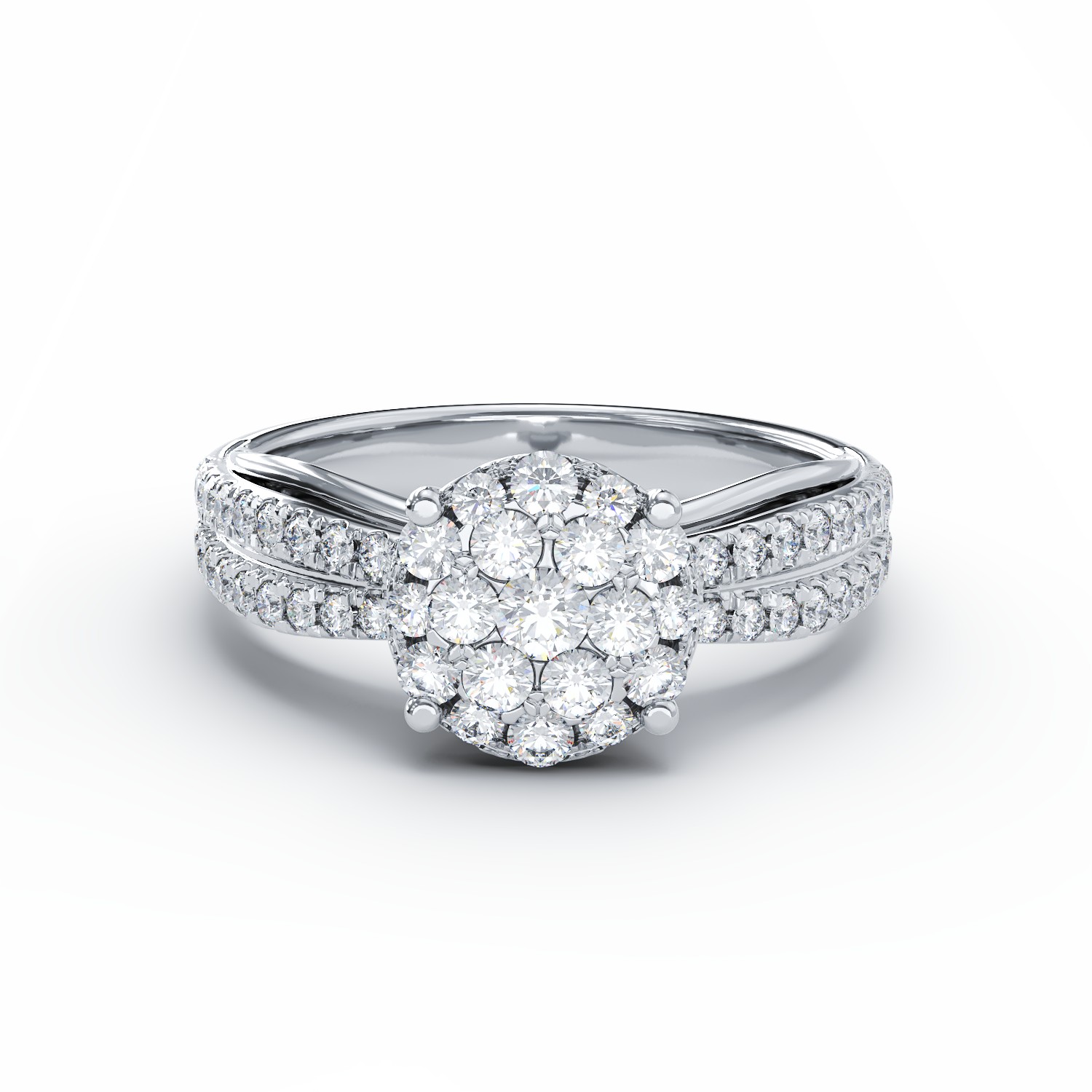 Fehérarany eljegyzési gyűrű 0.66ct gyémántokkal