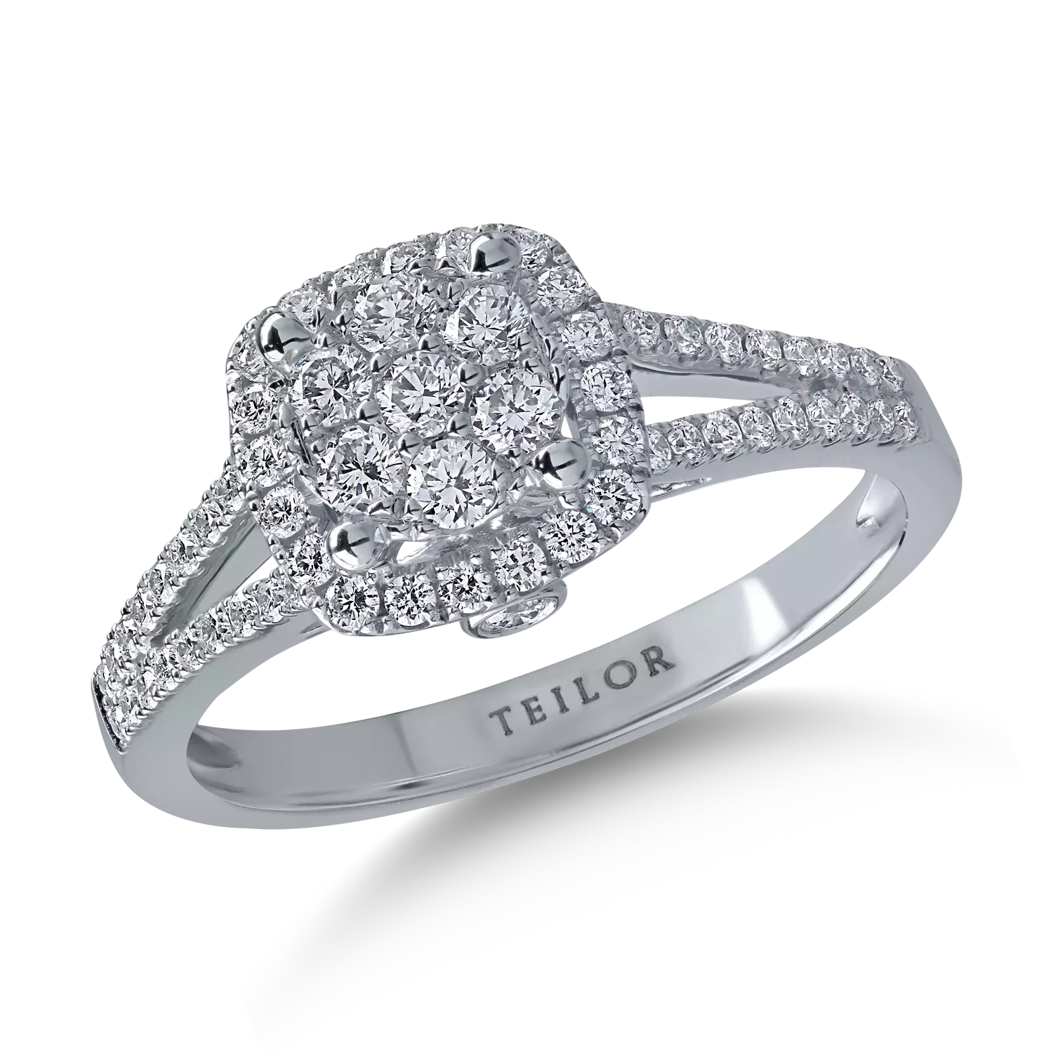 White gold engagement ring with 0.52ct diamonds