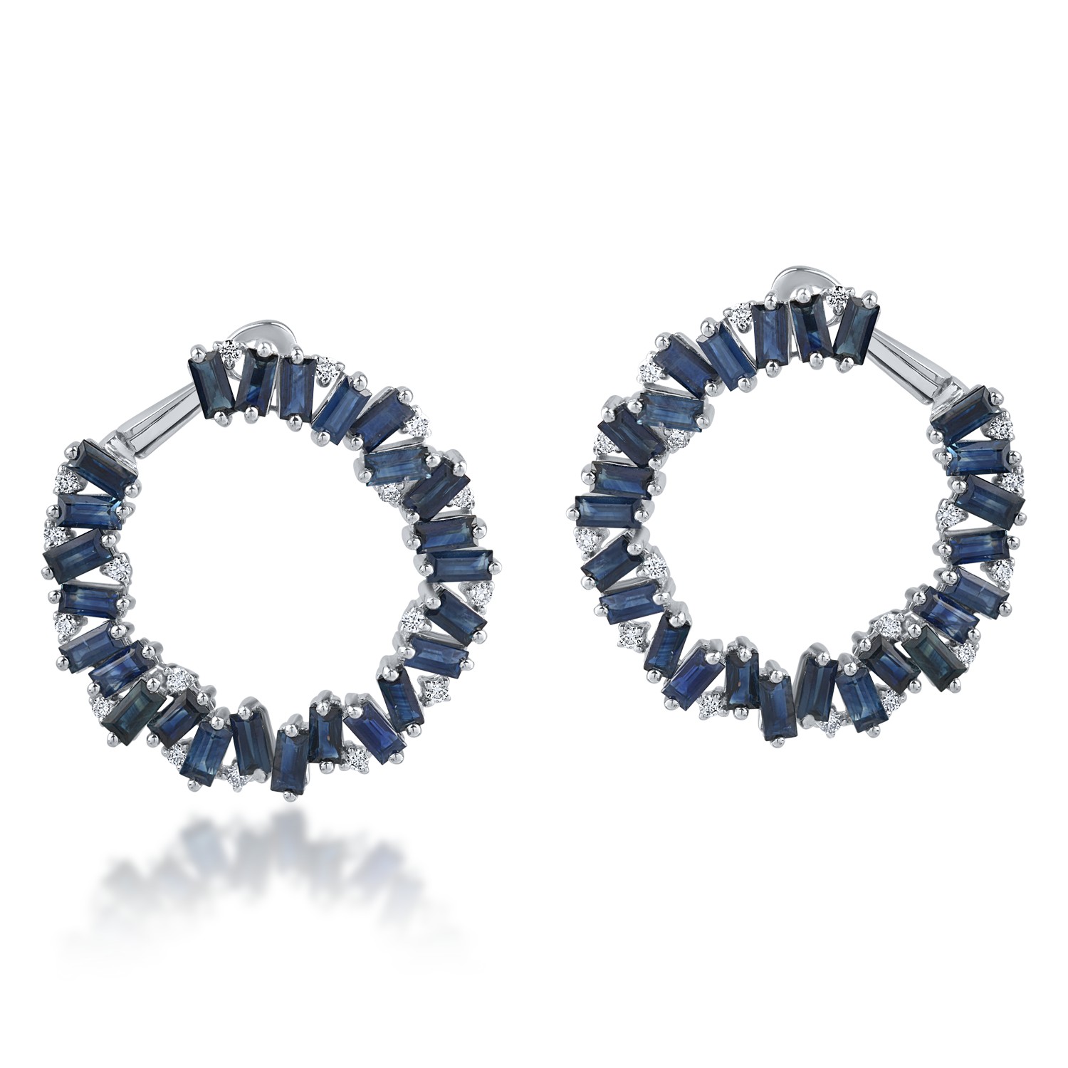 White gold earrings with 8.3ct sapphires and 0.48ct diamonds