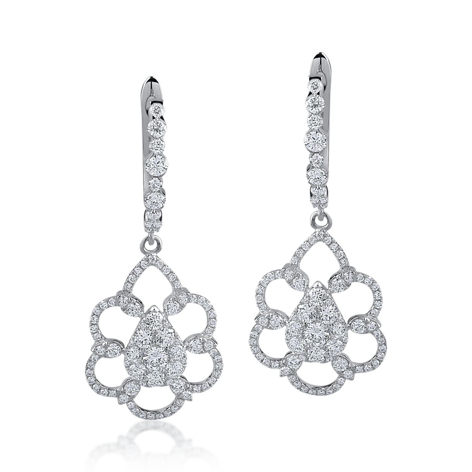 White gold earrings with 1.4ct diamonds
