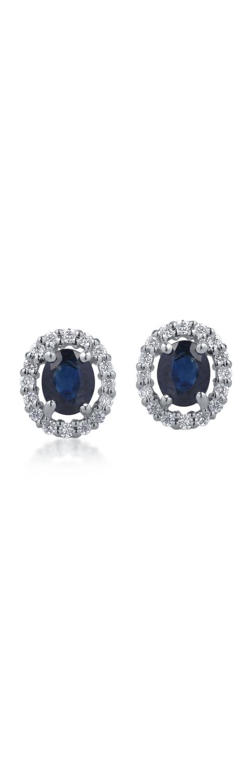 White gold earrings with 0.86ct sapphires and 0.16ct diamonds