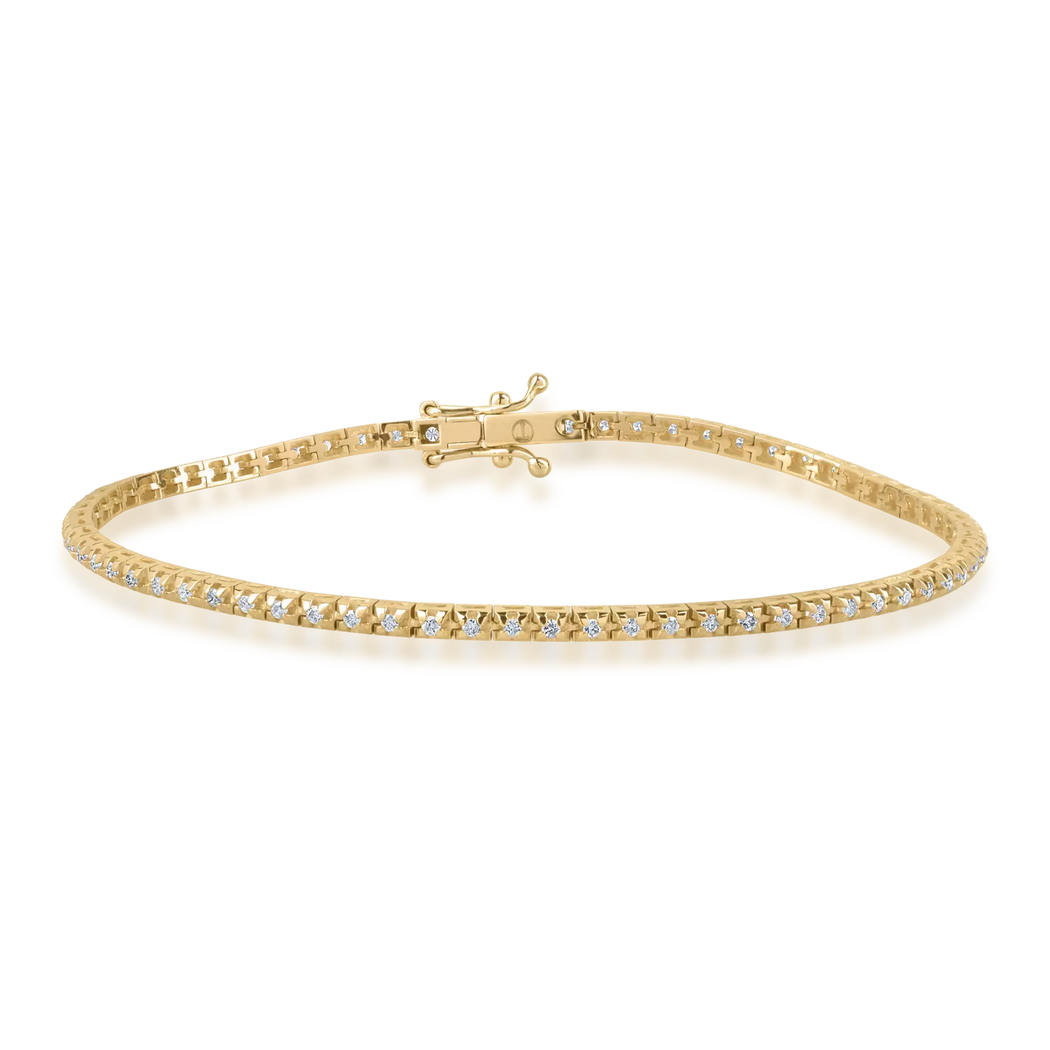 Yellow gold tennis bracelet with 0.55ct diamonds