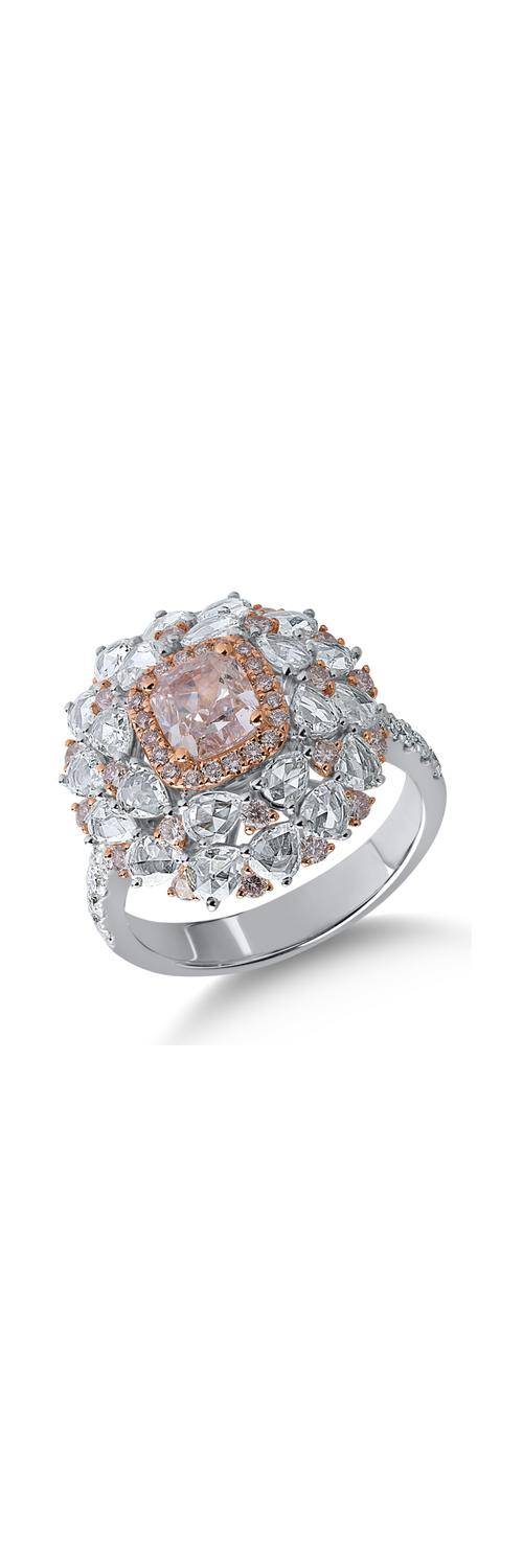 Inel din aur alb-roz cu diamante de 2.85ct