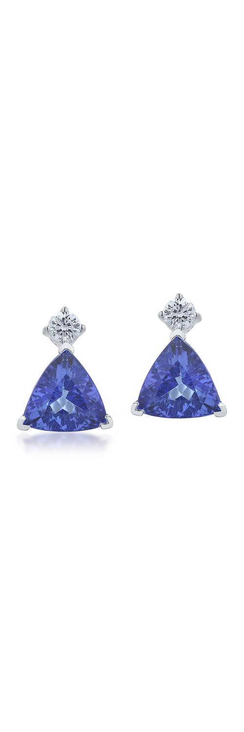 White gold earrings with 3.05ct tanzanites and 0.22ct diamonds