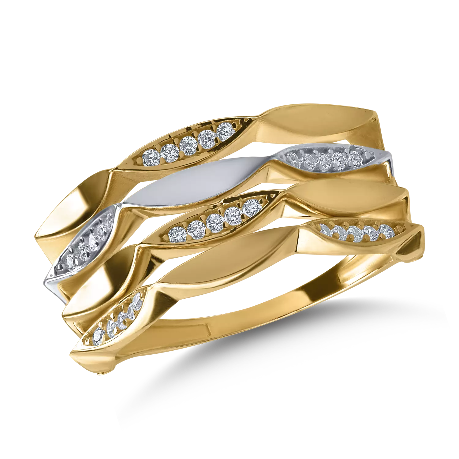 Fehér-sárga arany gyűrű
