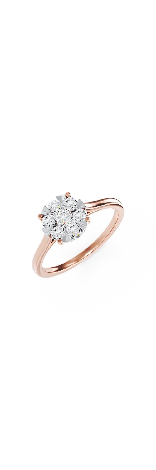 Inel de logodna din aur roz cu diamante de 0.35ct