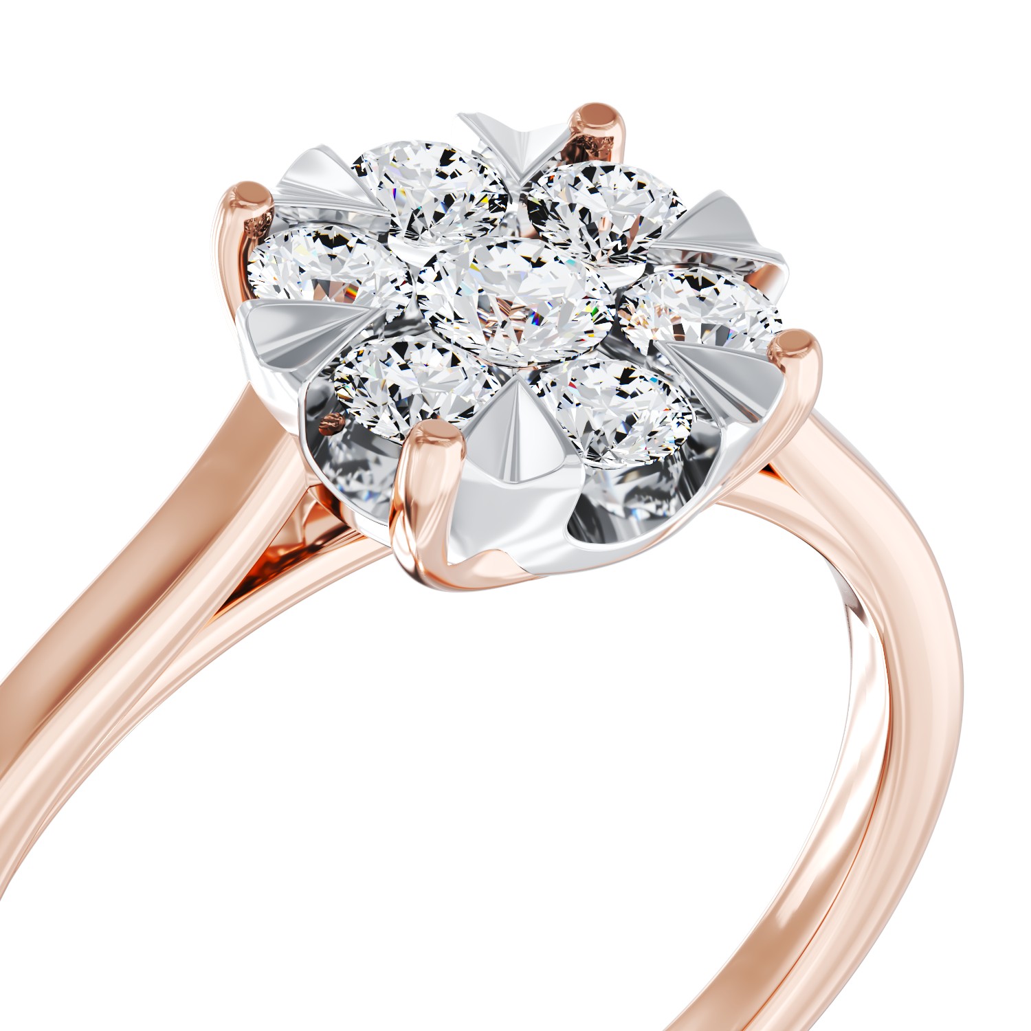 Rose gold engagement ring with 0.35ct diamonds