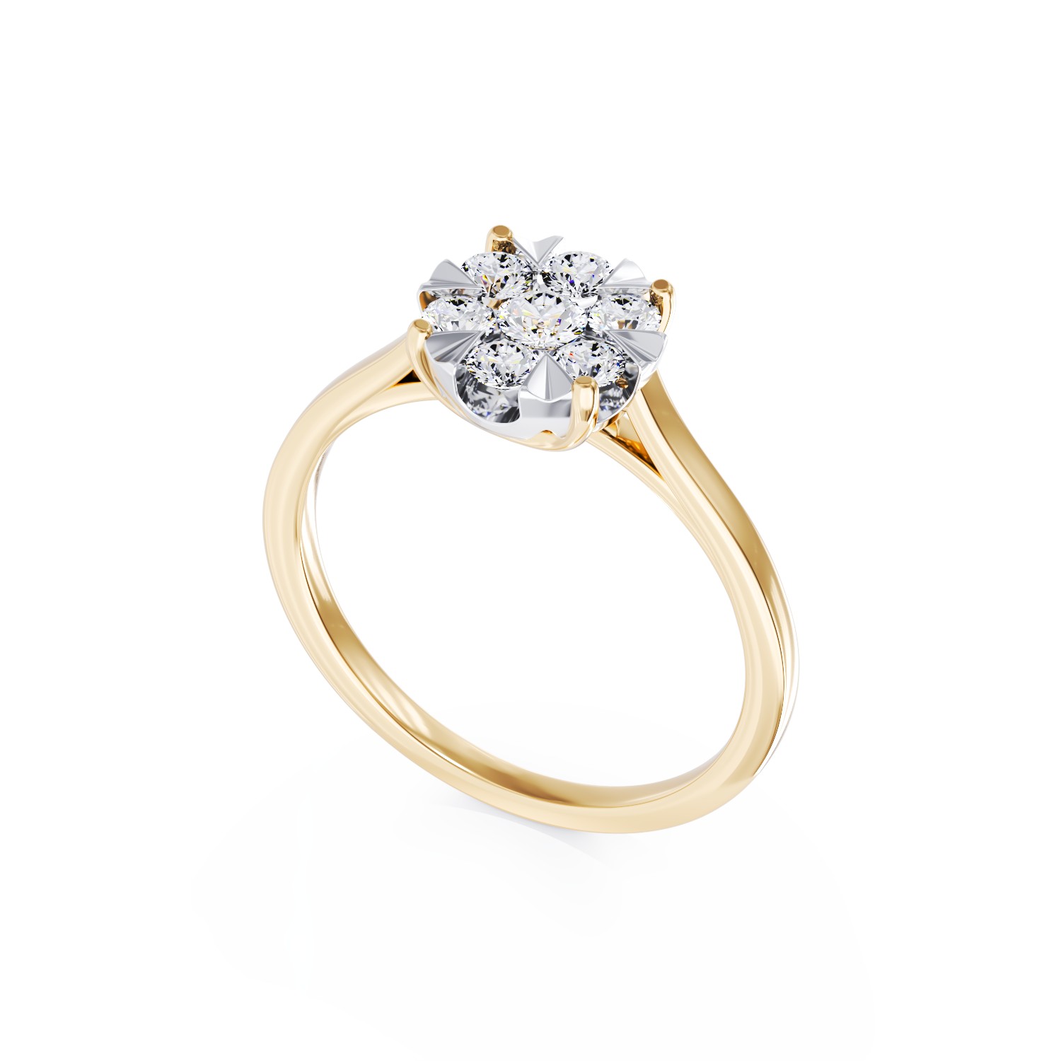 Годежен пръстен от жълто злато с диаманти 0.35кт