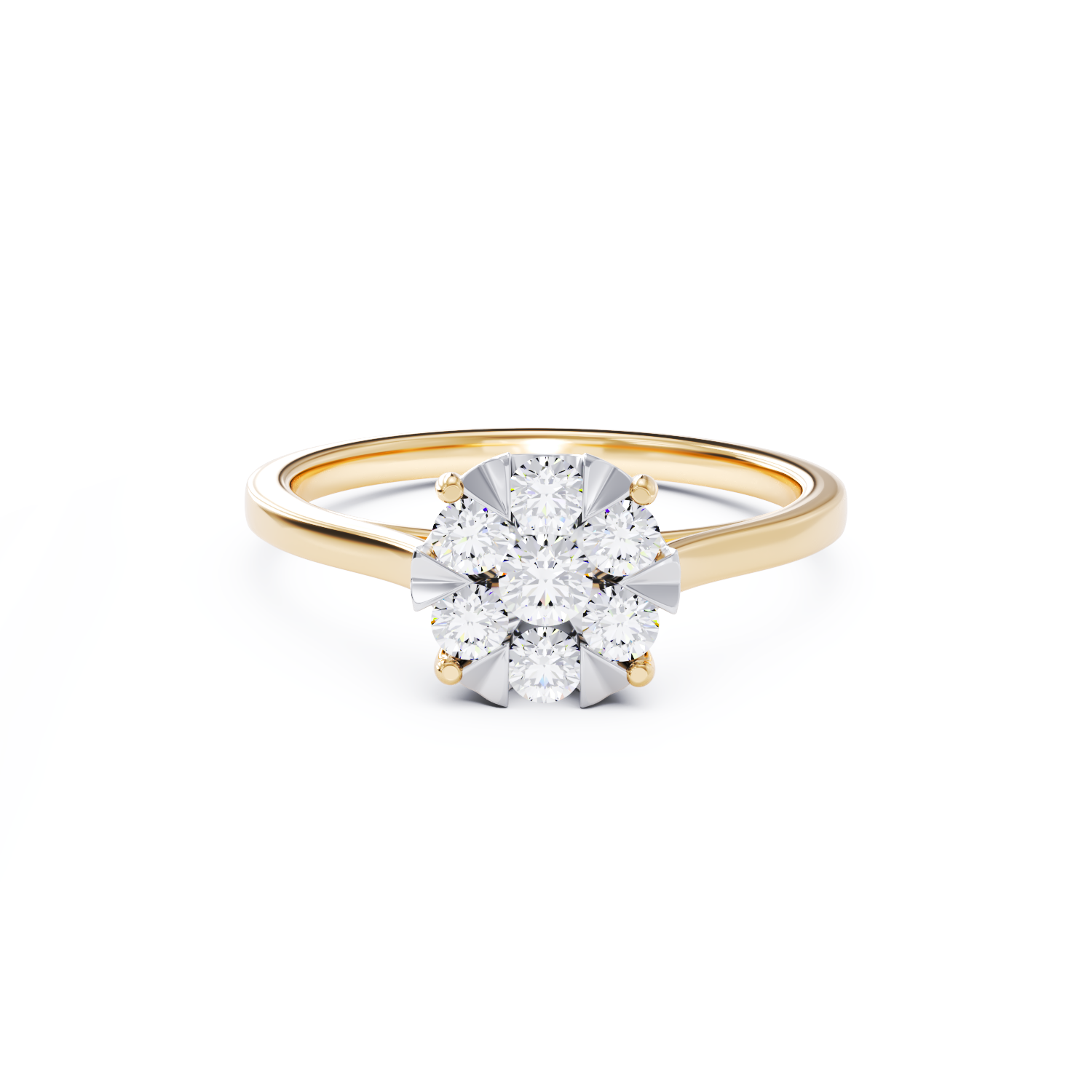 Sárga arany eljegyzési gyűrű 0.35ct gyémántokkal