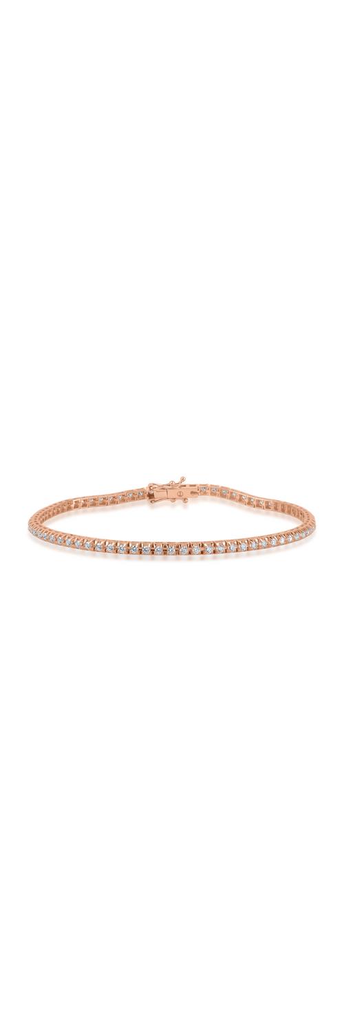 Rose gold tennis bracelet with 0.88ct diamonds