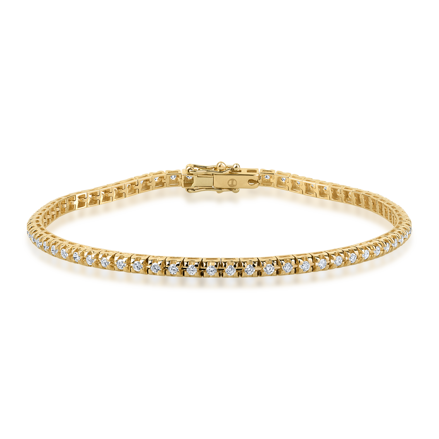 Yellow gold tennis bracelet with 1.5ct diamonds