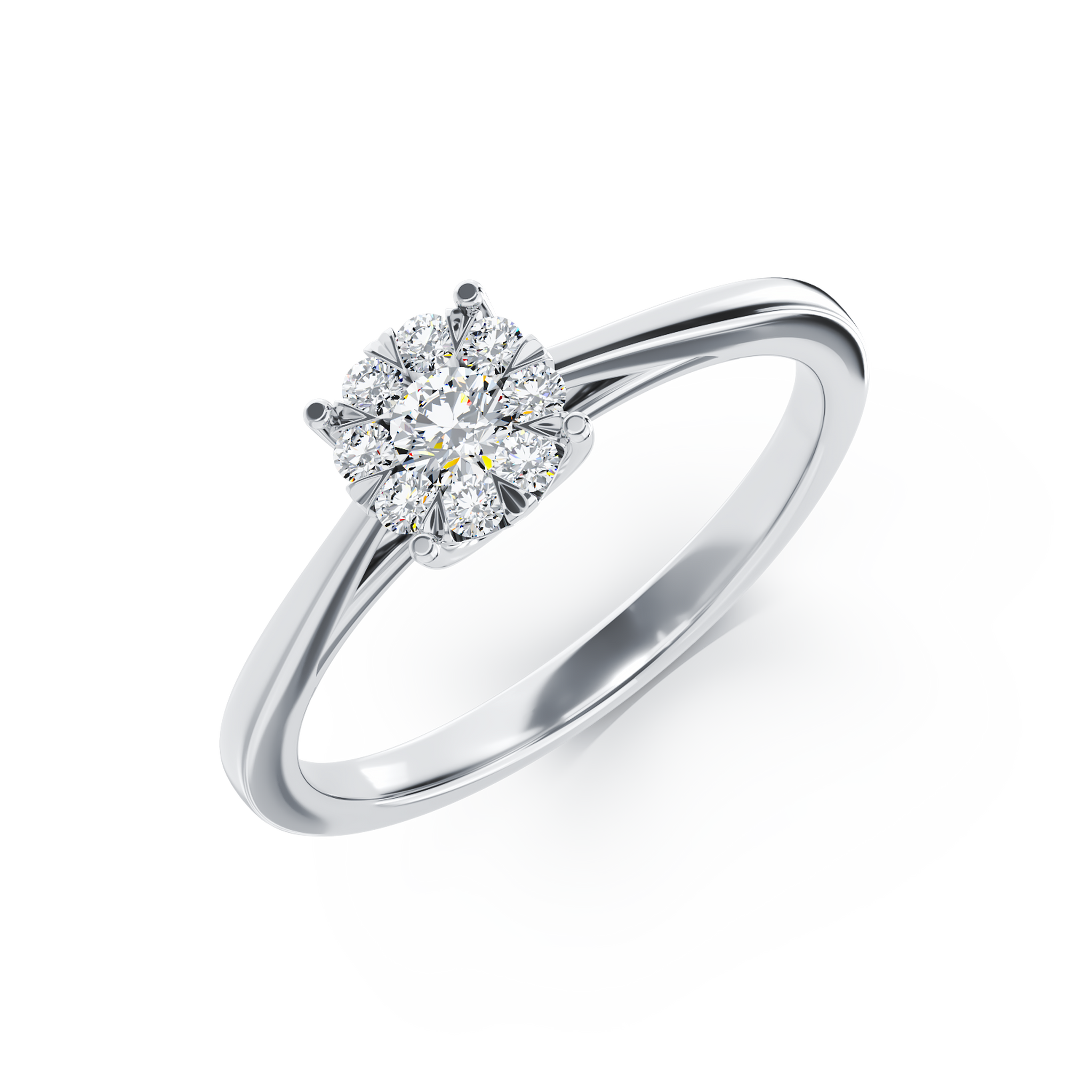 Fehérarany eljegyzési gyűrű 0.15ct gyémántokkal