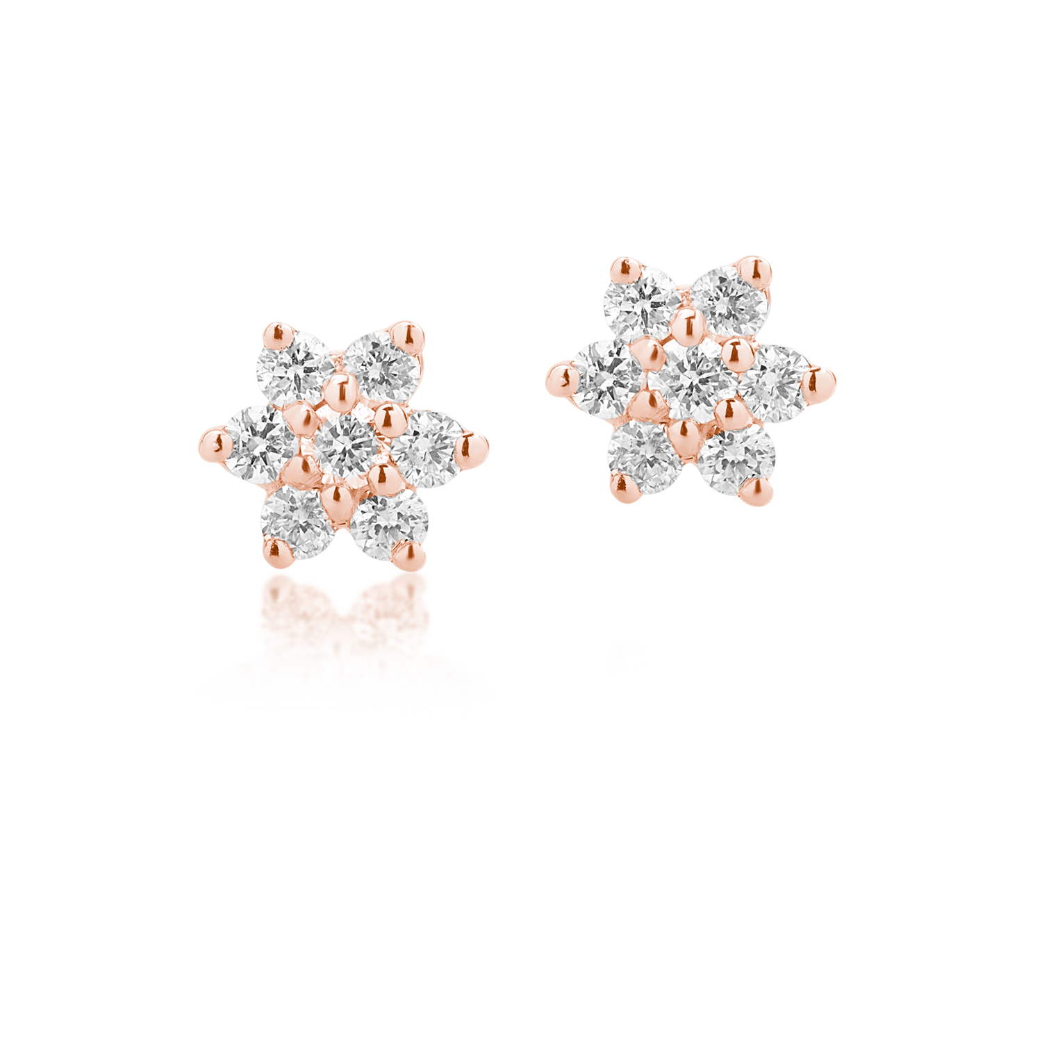 Rose gold earrings with 0.022ct diamonds