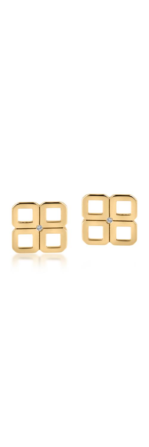 Yellow gold earrings with 0.010ct diamonds